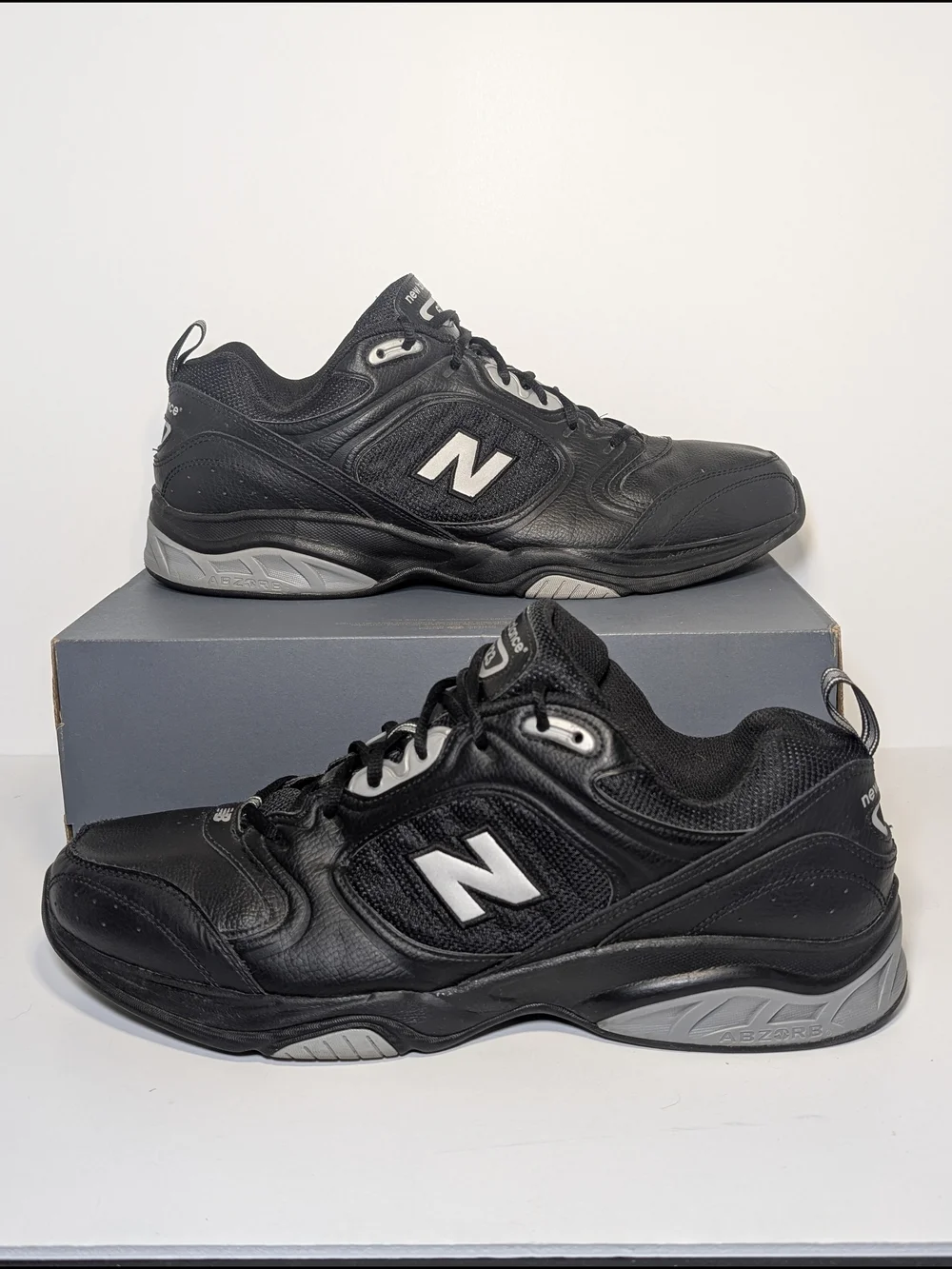 New Balance 623 Men Black Leather Shoes Size 15 D